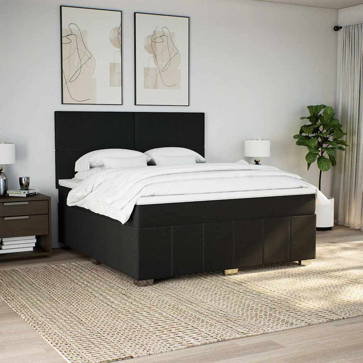 kontinentalseng med madras 180x200 cm stof sort