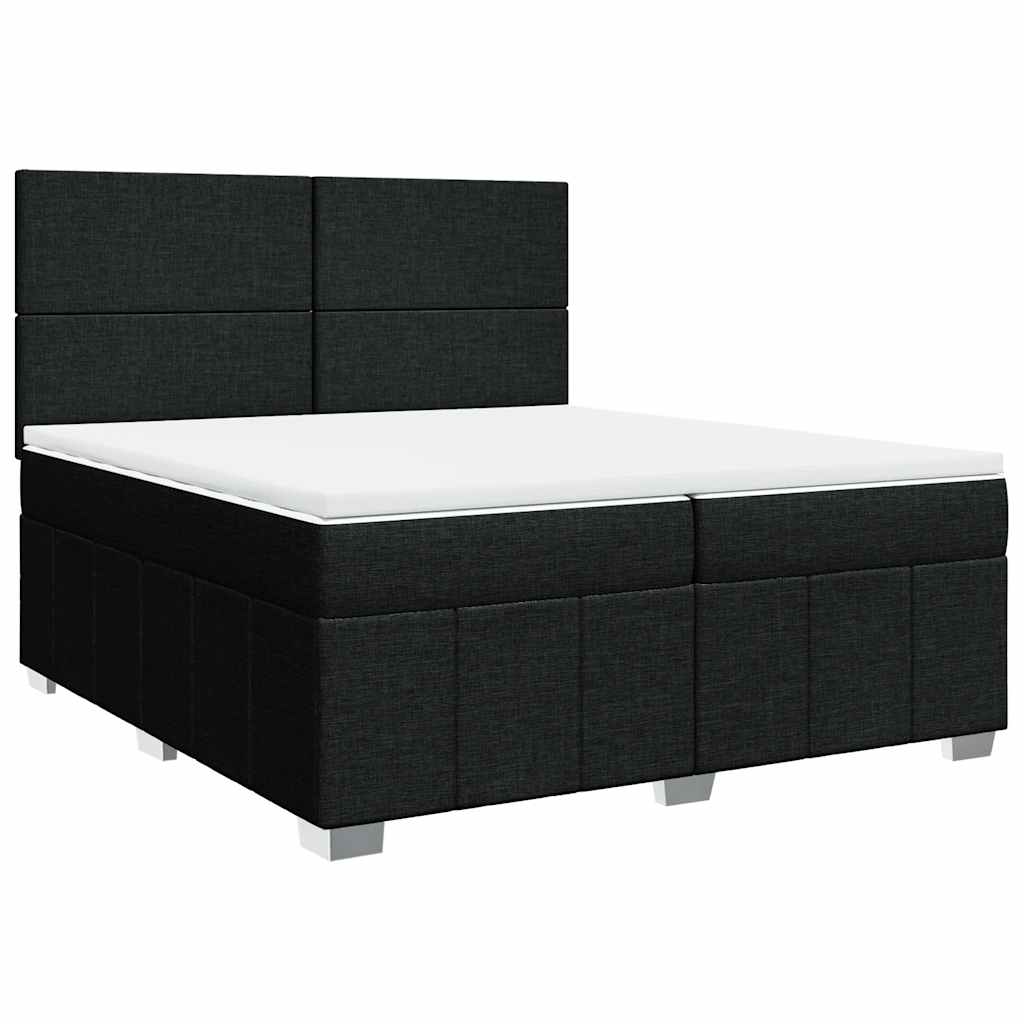 kontinentalseng med madras 200x200 cm stof sort