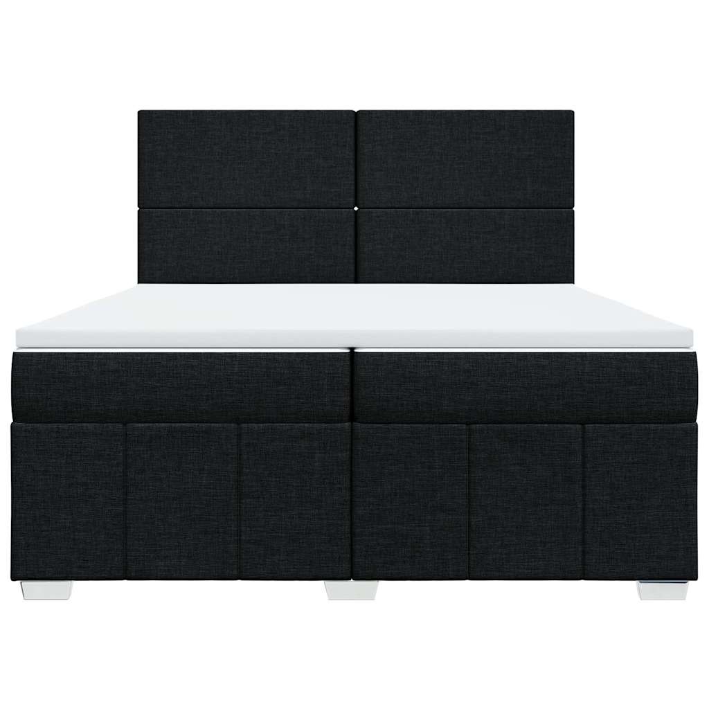kontinentalseng med madras 200x200 cm stof sort