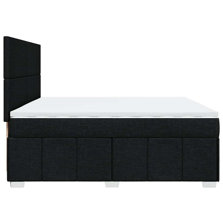 kontinentalseng med madras 200x200 cm stof sort