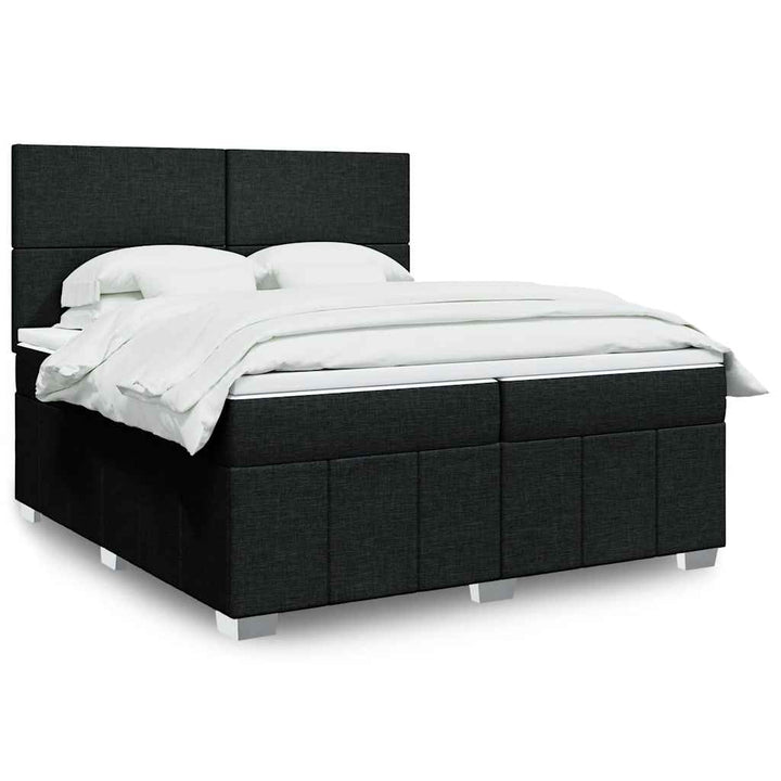 kontinentalseng med madras 200x200 cm stof sort