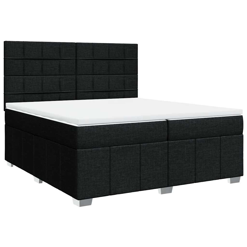 kontinentalseng med madras 200x200 cm stof sort