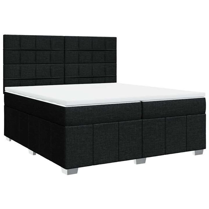kontinentalseng med madras 200x200 cm stof sort