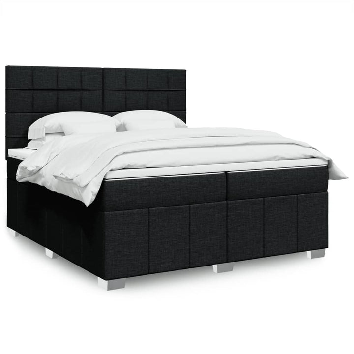 kontinentalseng med madras 200x200 cm stof sort