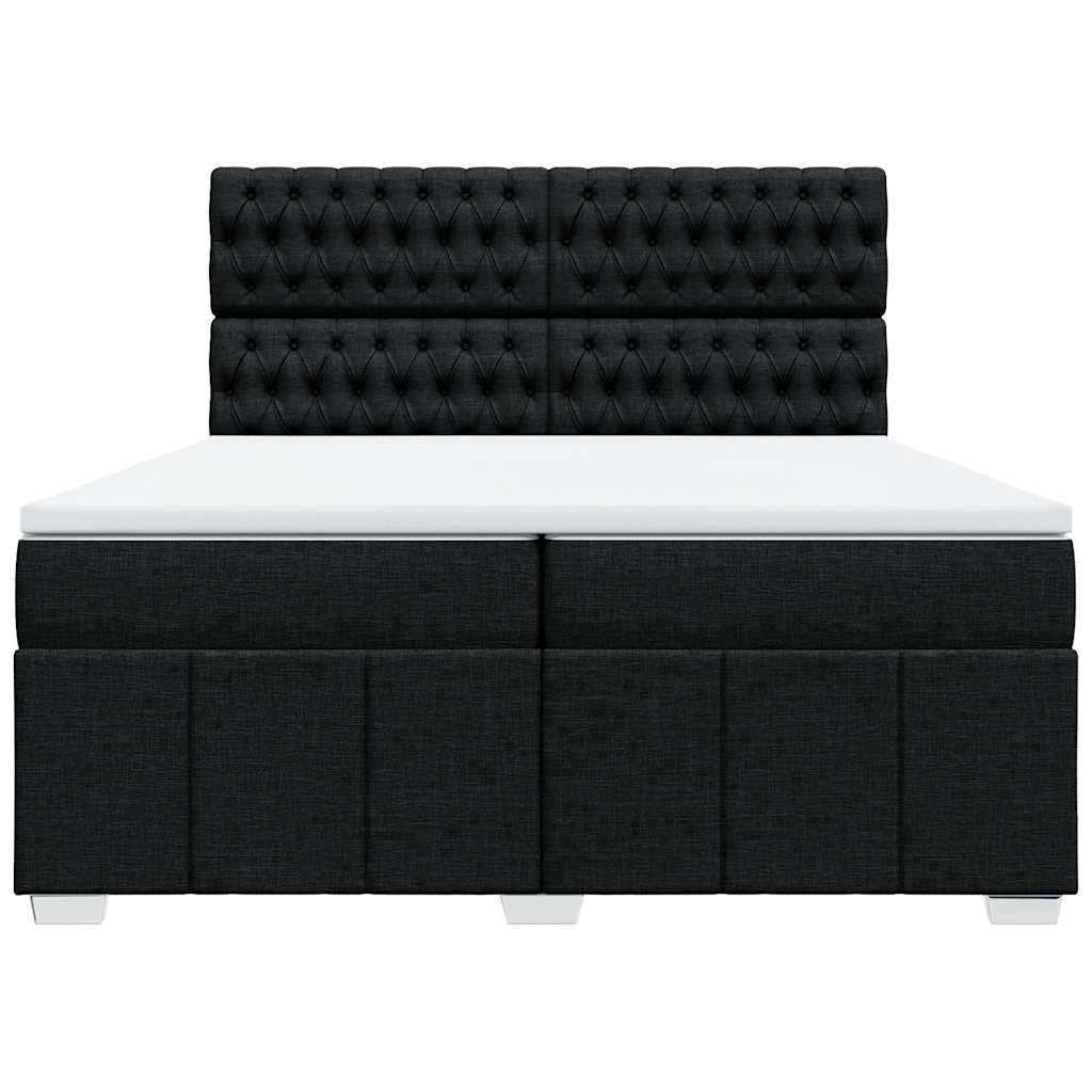 kontinentalseng med madras 200x200 cm stof sort