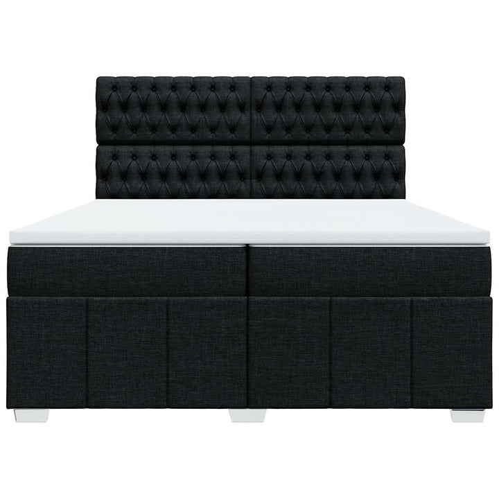 kontinentalseng med madras 200x200 cm stof sort