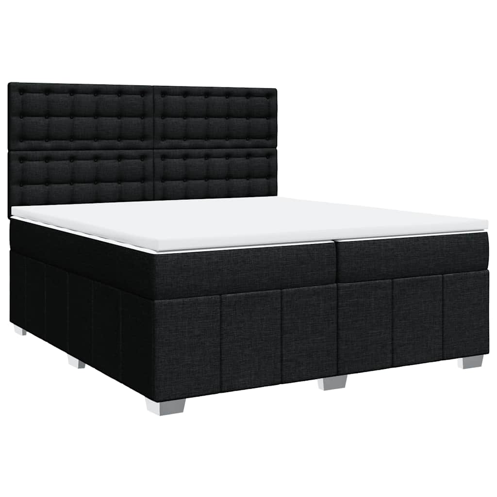 kontinentalseng med madras 200x200 cm stof sort