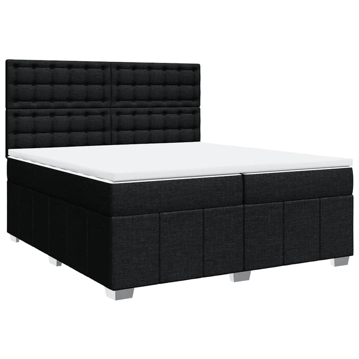 kontinentalseng med madras 200x200 cm stof sort