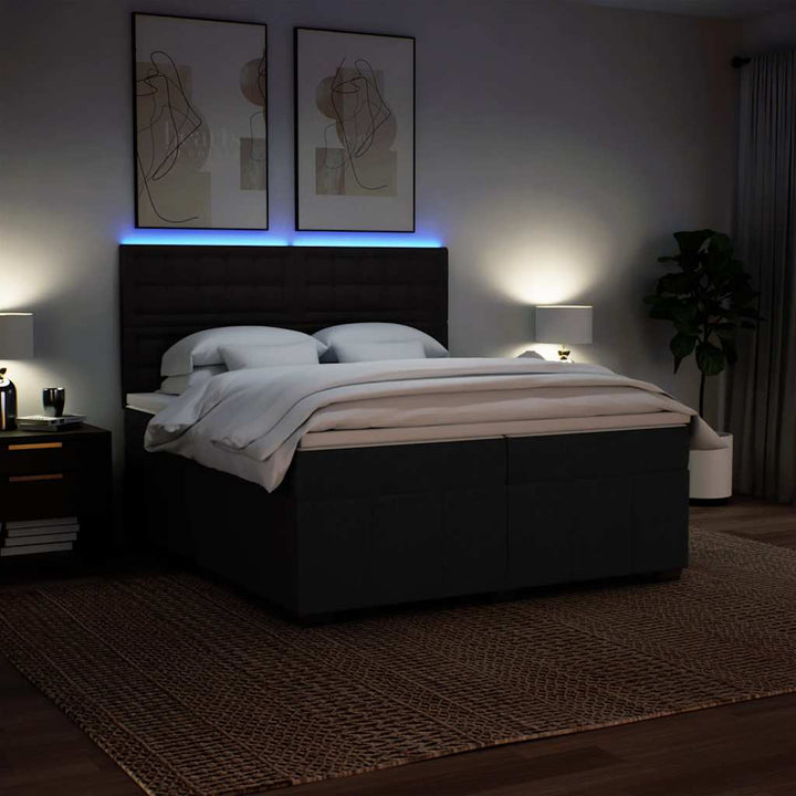 kontinentalseng med madras 200x200 cm stof sort
