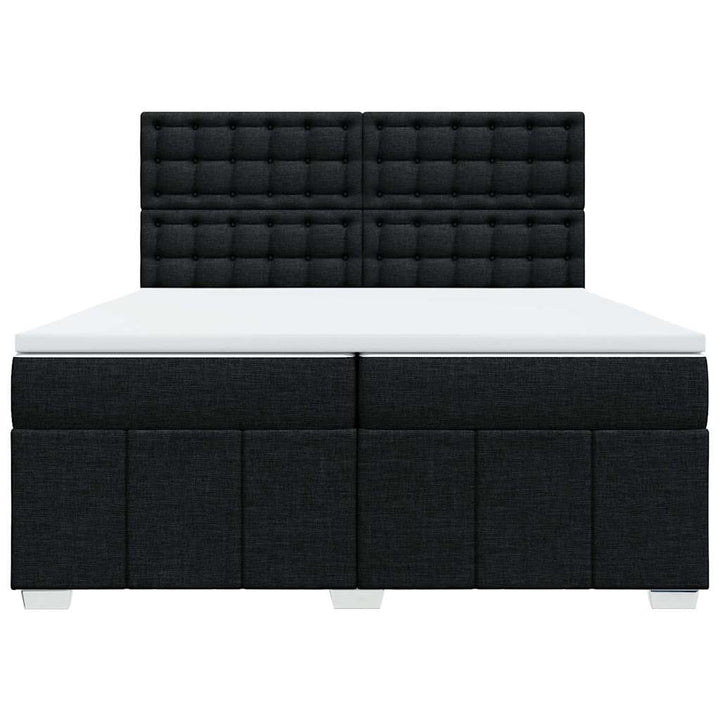kontinentalseng med madras 200x200 cm stof sort