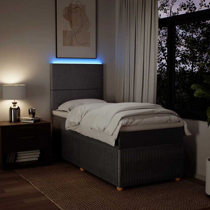 kontinentalseng med madras 80x200 cm stof gråbrun