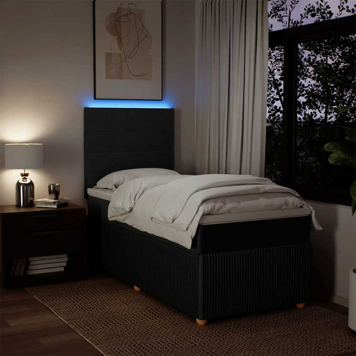 kontinentalseng med madras 80x200 cm stof sort