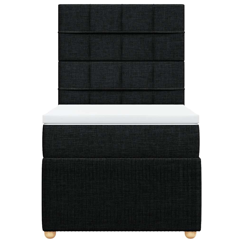 kontinentalseng med madras 80x200 cm stof sort