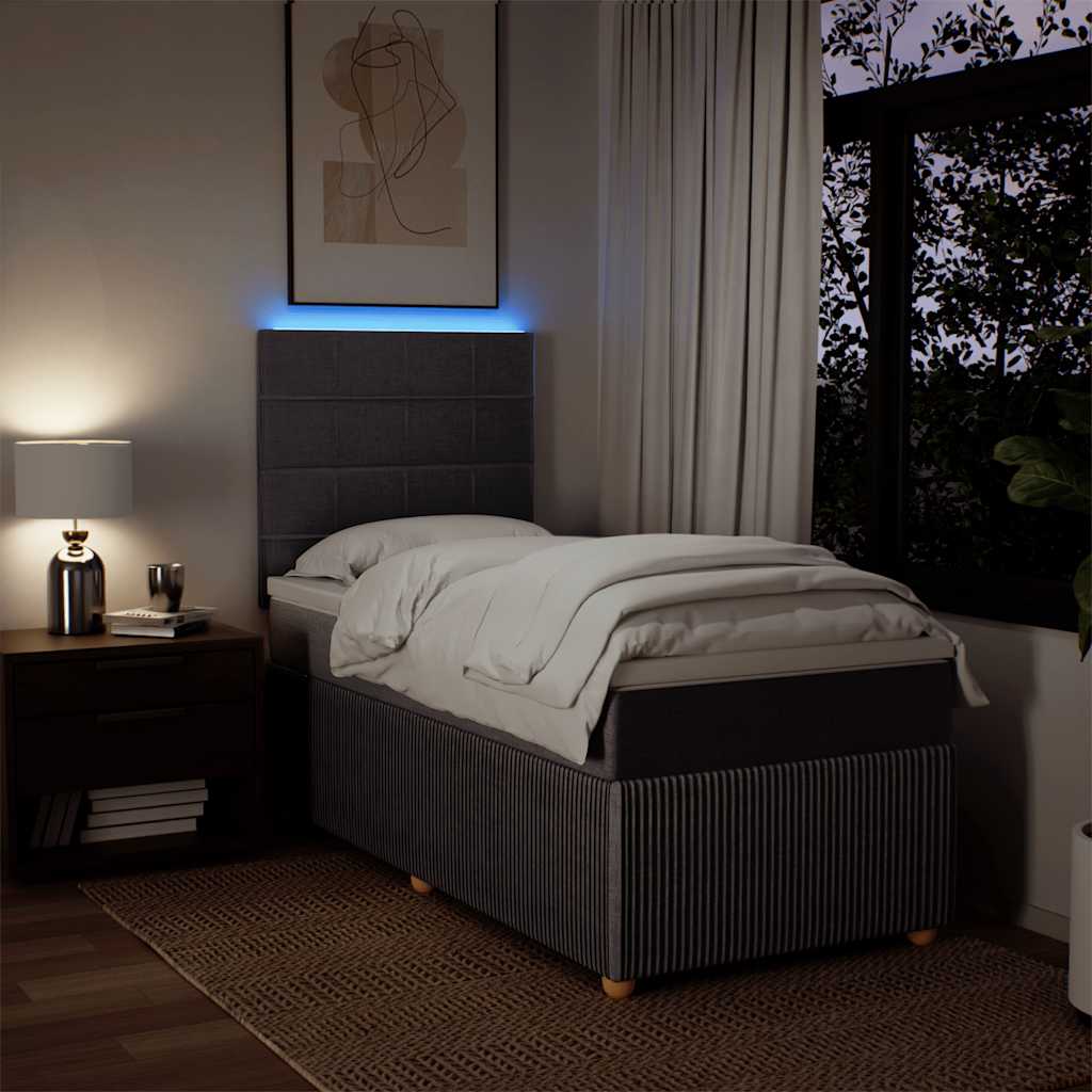 kontinentalseng med madras 80x200 cm stof gråbrun