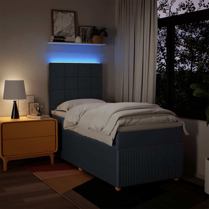 kontinentalseng med madras 80x200 cm stof blå