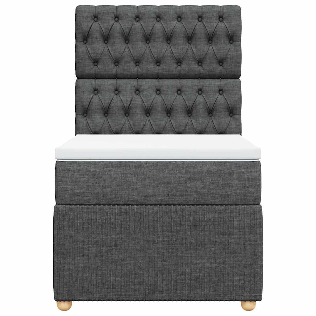 kontinentalseng med madras 80x200 cm stof mørkegrå