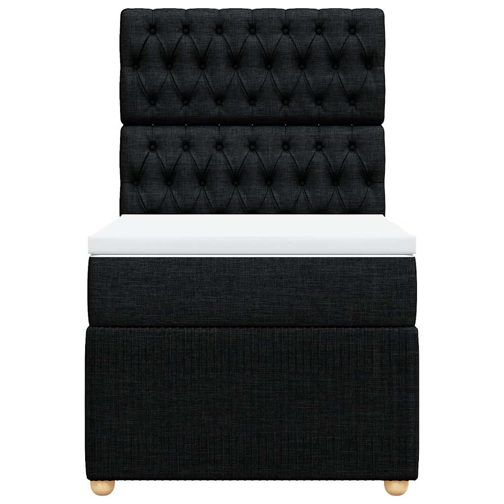kontinentalseng med madras 80x200 cm stof sort