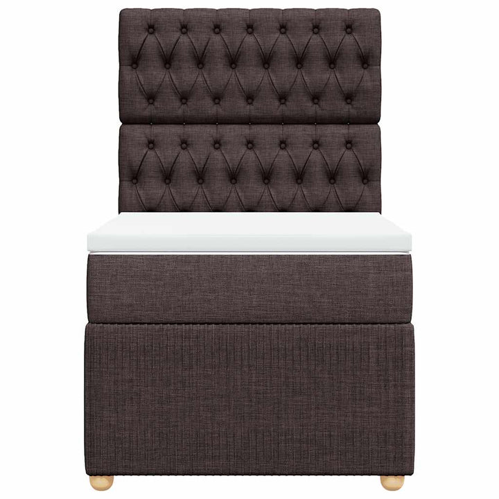 kontinentalseng med madras 80x200 cm stof mørkebrun