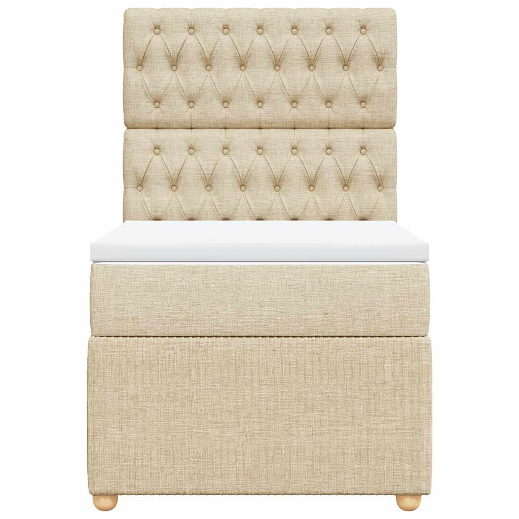 kontinentalseng med madras 80x200 cm stof cremefarvet