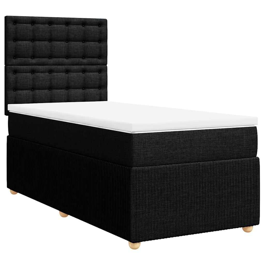 kontinentalseng med madras 80x200 cm stof sort