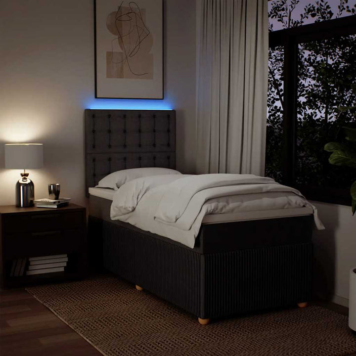 kontinentalseng med madras 80x200 cm stof mørkebrun