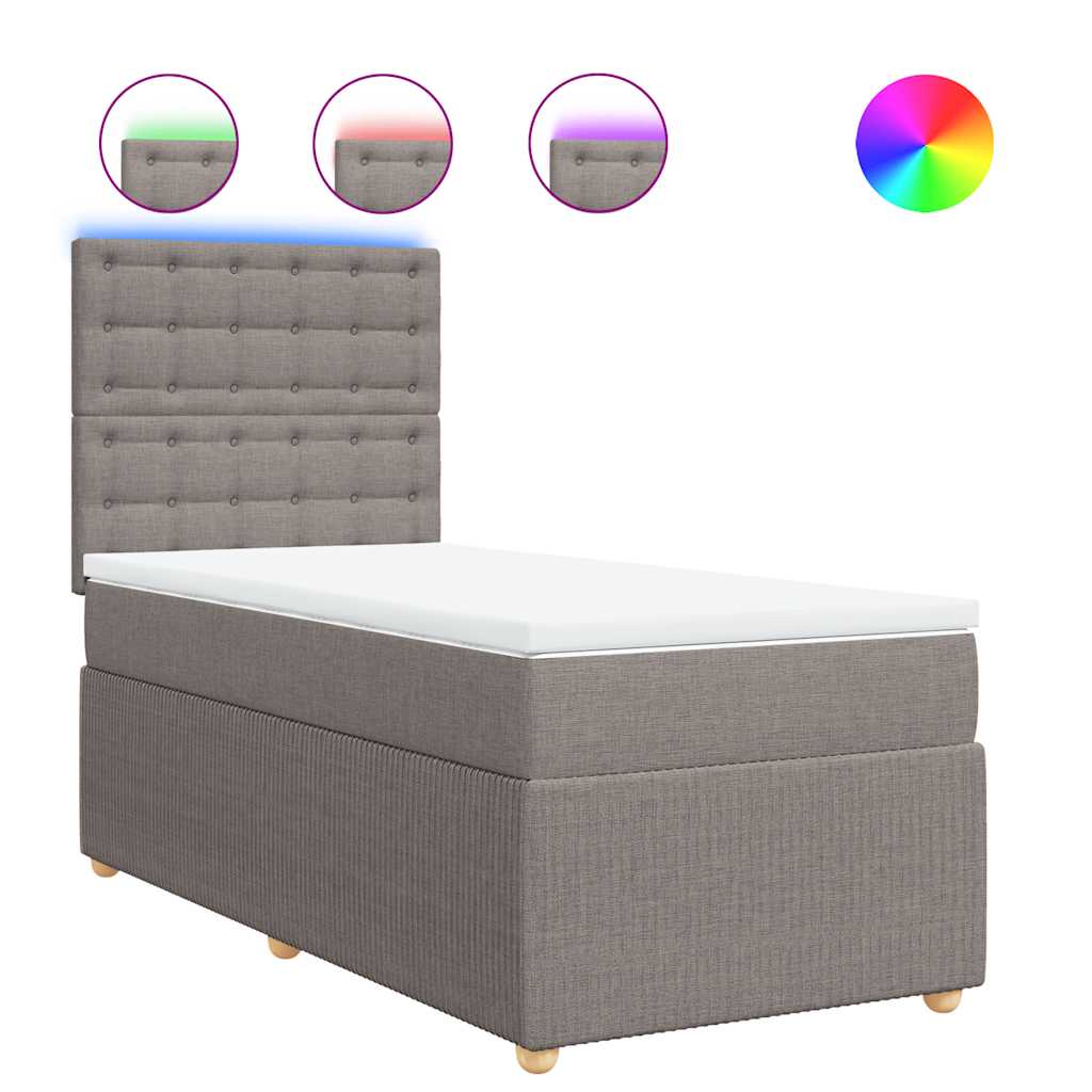 kontinentalseng med madras 80x200 cm stof gråbrun