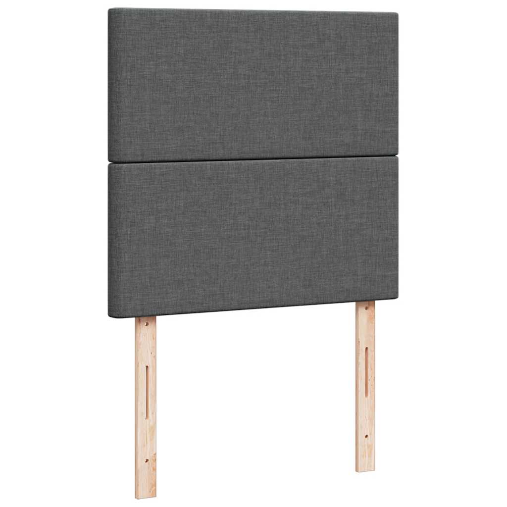 kontinentalseng med madras 90x190 cm stof mørkegrå