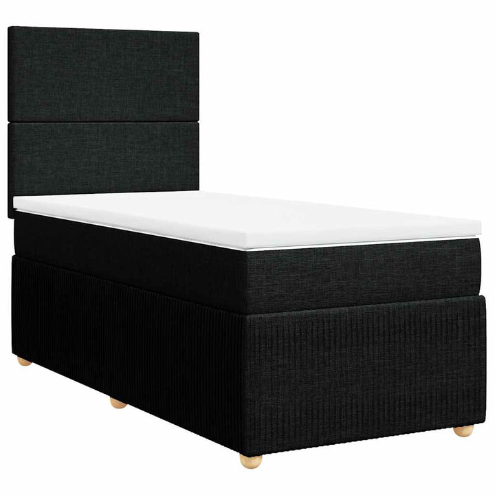 kontinentalseng med madras 90x190 cm stof sort