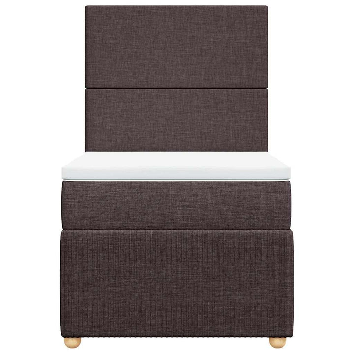 kontinentalseng med madras 90x190 cm stof mørkebrun