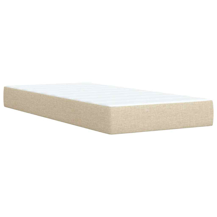 kontinentalseng med madras 90x190 cm stof cremefarvet