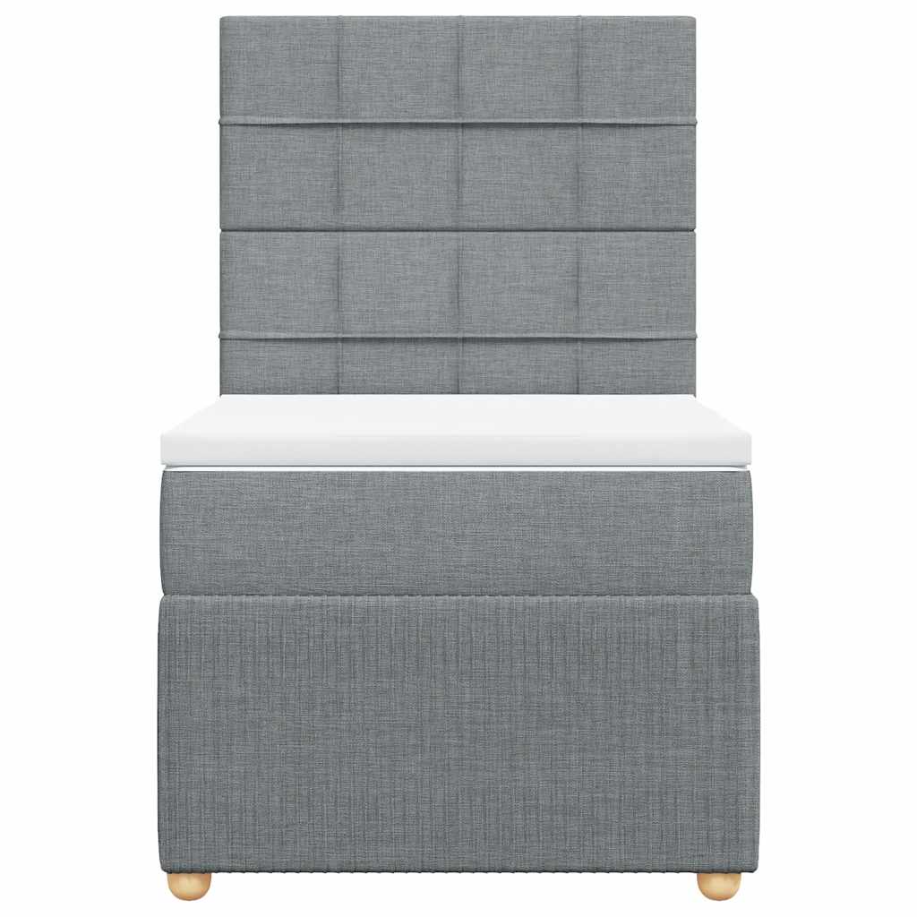 kontinentalseng med madras 90x190 cm stof lysegrå