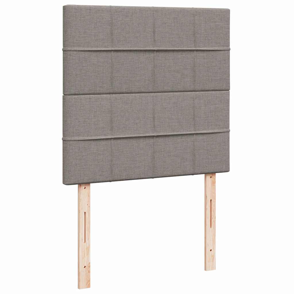 kontinentalseng med madras 90x190 cm stof gråbrun