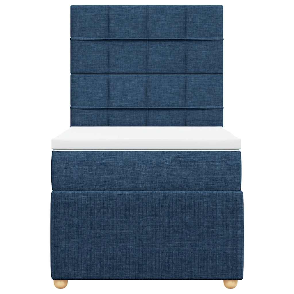 kontinentalseng med madras 90x190 cm stof blå