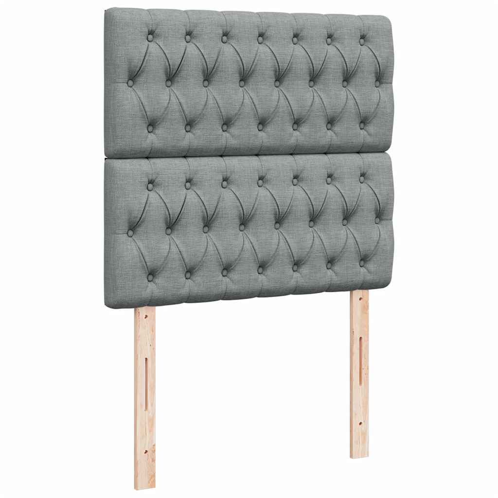 kontinentalseng med madras 90x190 cm stof lysegrå