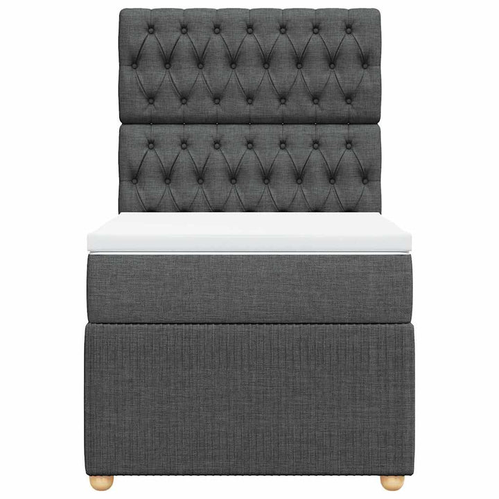 kontinentalseng med madras 90x190 cm stof mørkegrå