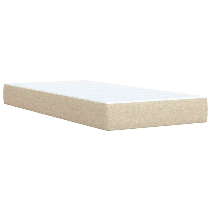 kontinentalseng med madras 90x190 cm stof cremefarvet