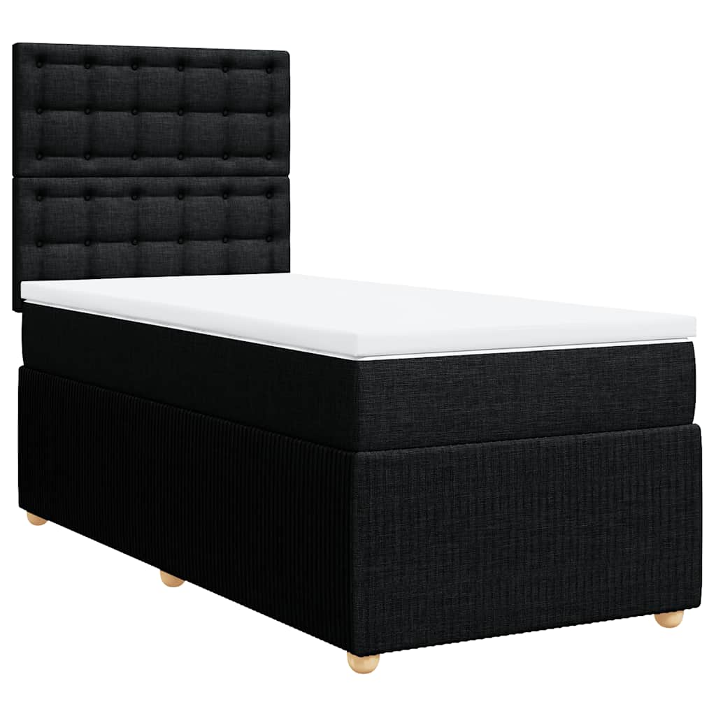 kontinentalseng med madras 90x190 cm stof sort