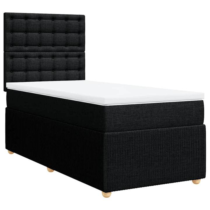 kontinentalseng med madras 90x190 cm stof sort