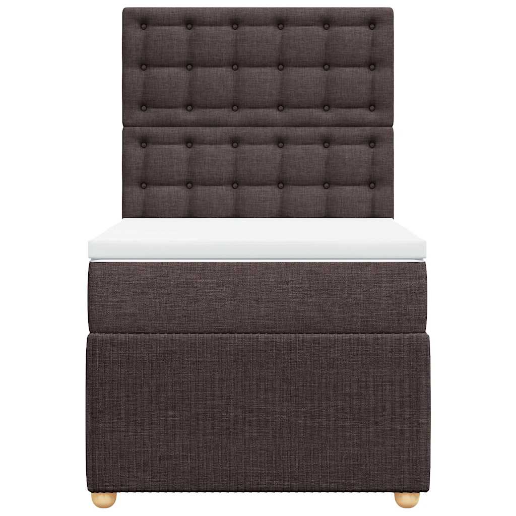 kontinentalseng med madras 90x190 cm stof mørkebrun