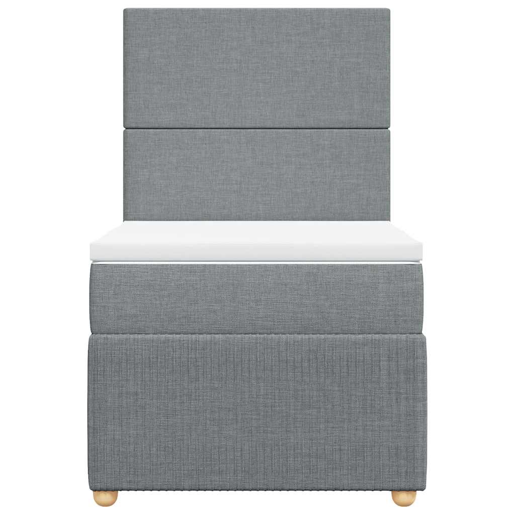 kontinentalseng med madras 90x200 cm stof lysegrå