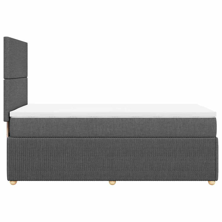 kontinentalseng med madras 90x200 cm stof mørkegrå