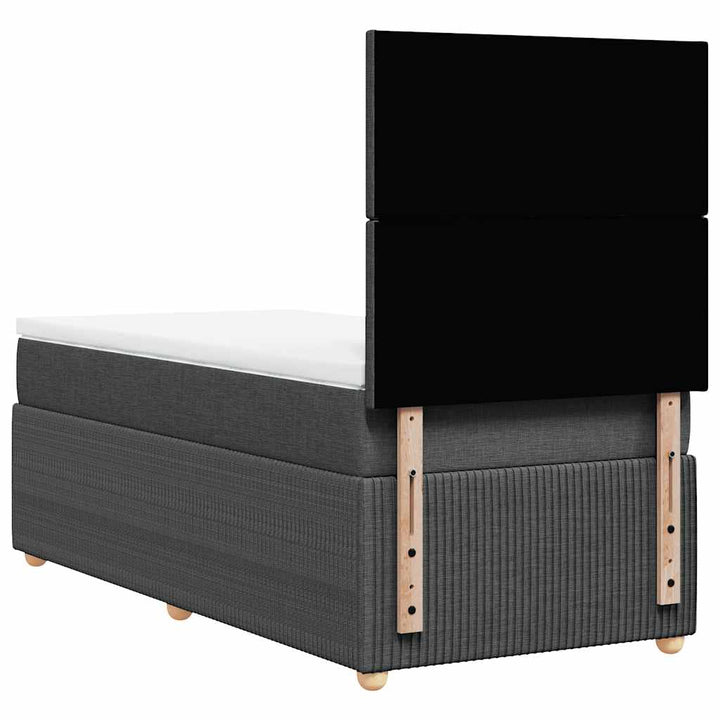 kontinentalseng med madras 90x200 cm stof mørkegrå