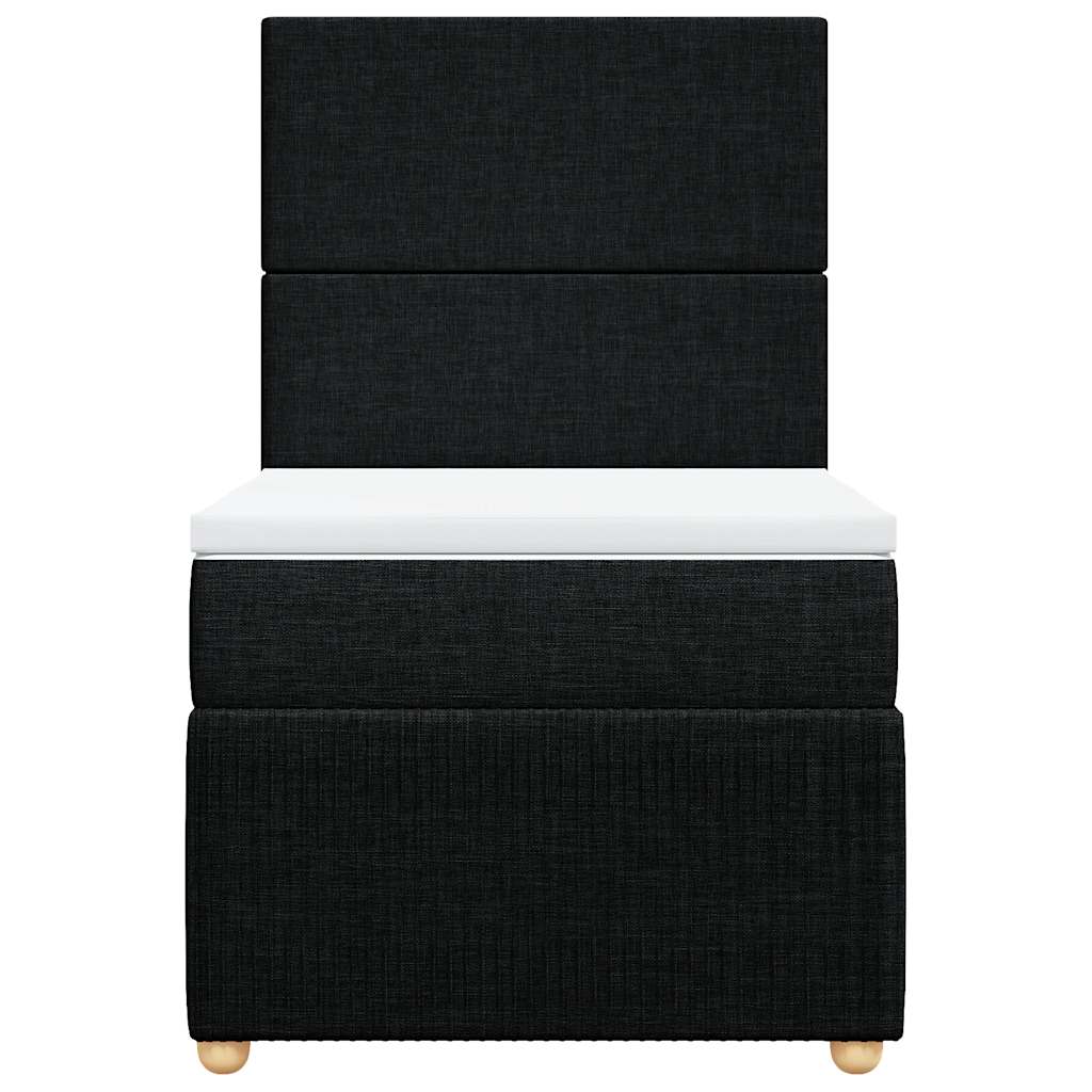 kontinentalseng med madras 90x200 cm stof sort