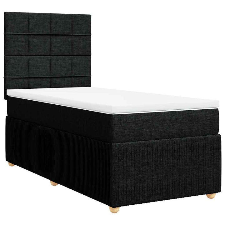 kontinentalseng med madras 90x200 cm stof sort