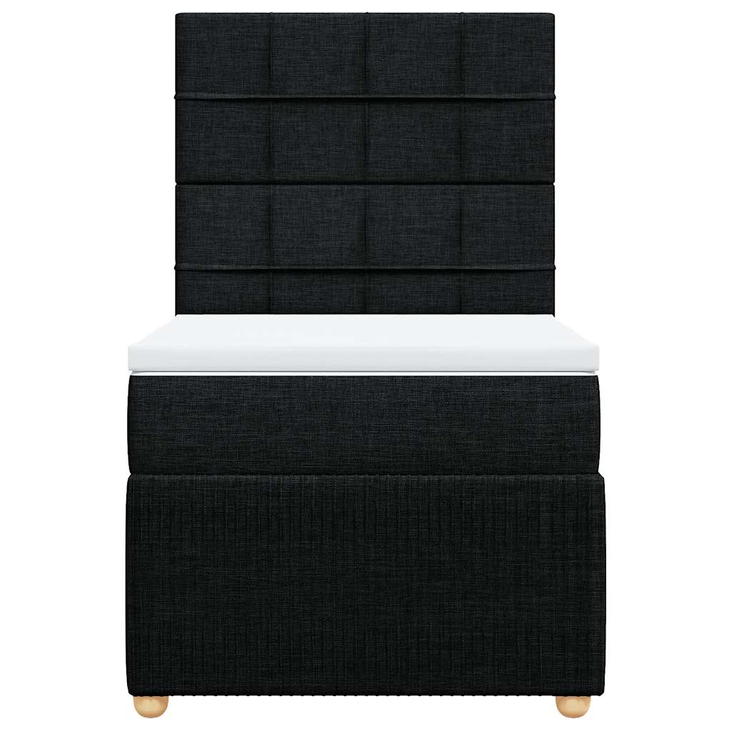 kontinentalseng med madras 90x200 cm stof sort