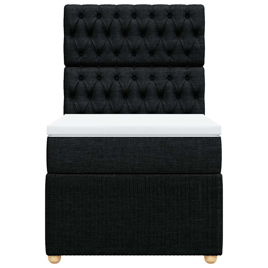 kontinentalseng med madras 90x200 cm stof sort