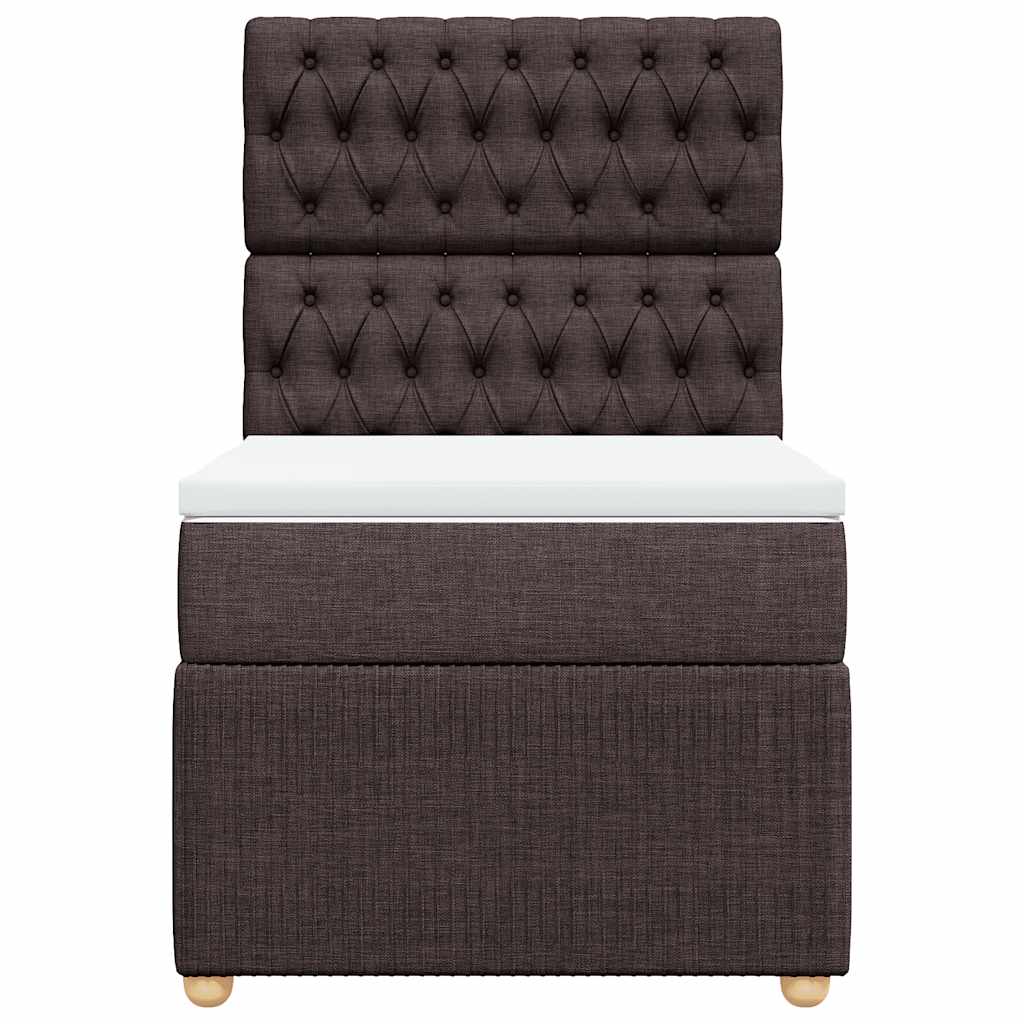 kontinentalseng med madras 90x200 cm stof mørkebrun