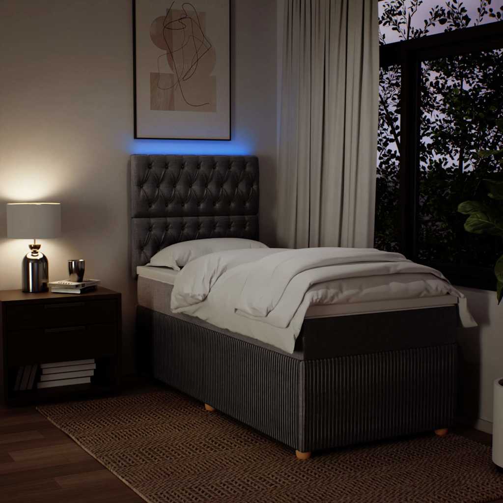 kontinentalseng med madras 90x200 cm stof gråbrun