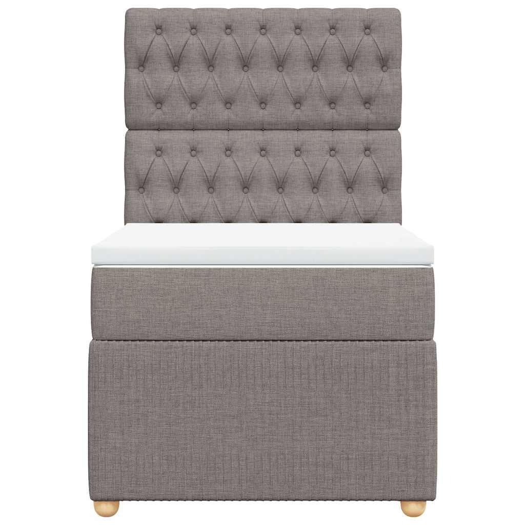 kontinentalseng med madras 90x200 cm stof gråbrun