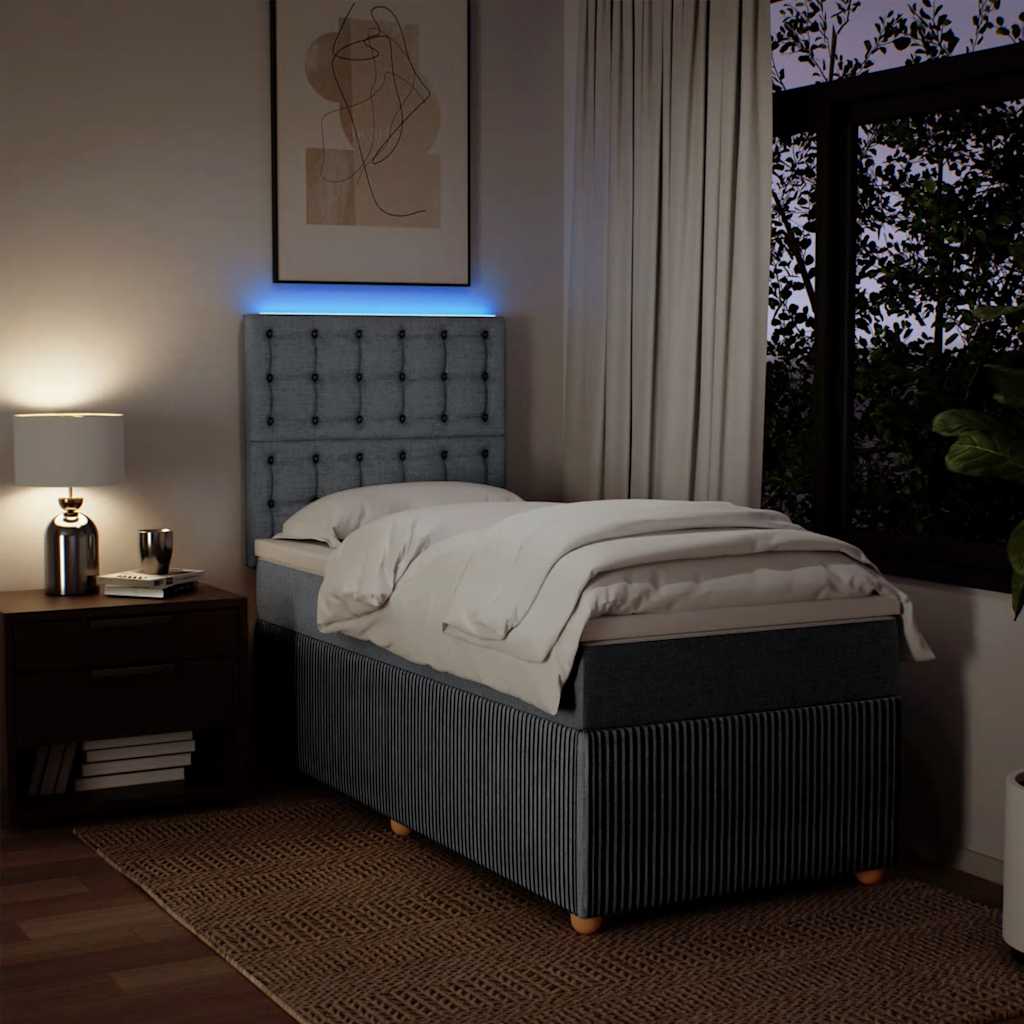 kontinentalseng med madras 90x200 cm stof lysegrå